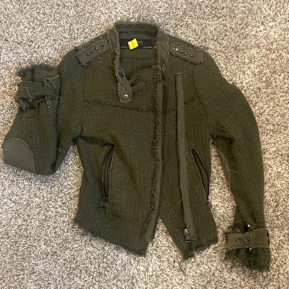 Zara Dark Green Studded Jacket